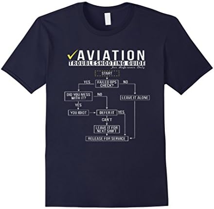 Men's Aviation shirts - Funny Aviation Troubleshooting Large Navy