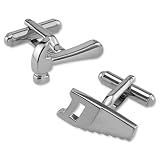 Saw and Hammer by Necktie Accessories silver silver plated cufflinks