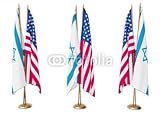 Wallmonkeys Peel and Stick Wall Decals - Flags of Israel and the United State Isolated White - 60