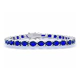 Bling Jewelry Blue CZ Sapphire Tennis Bracelet 7 in