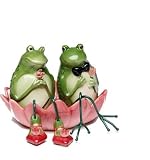 Appletree Design Alfrogo and Frogalina Frog Salt and Pepper Set, 3-1/4-Inch, 3-Piece