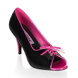 3 Inch Sexy High Heel Shoe Open Toe Shoe Classic Pump Two Tone Pump With Adjustable Front Lacing