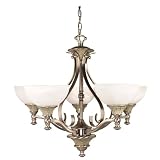 Buy Nuvo 60 626 60 Watt G18 5 Light Chandelier with Alabaster Swirl Glass by Nuvo