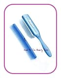 Denman Translucent Blue Large Styling Hair Brush w/ FREE Three Row Comb D4
