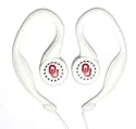 University of Oklahoma SportClip Earphones with Wind Up Storage Case for MP3, CD, DVD Players, White
