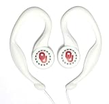 University of Oklahoma SportClip Earphones with Wind Up Storage Case for MP3, CD, DVD Players, White