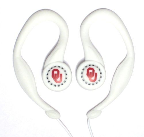 419h3QhlWcL University of Oklahoma SportClip Earphones with Wind Up Storage Case for MP3, CD, DVD Players, White