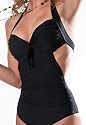 Maillot de bain 1 une pi&egrave;ce femme monokini uni noir marron violet ou gris plusieurs tailles