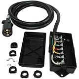 Conntek 10110-048BX Overall 4FT 7-Way Plug Inline Trailer Cord with 7-Gang Junction Box