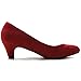 Ollio Women's Shoe Classic Mid Heel Faux Suede Pump