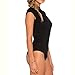 Cheapcotton Women's Cut-out Detail On Back Bodysuit (L, Black)