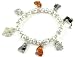 Adorable Kitty Cat Stretch Charm Bracelet Silver Tone