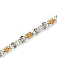 14kt Yellow Gold Oval Citrine and Diamond Bracelet