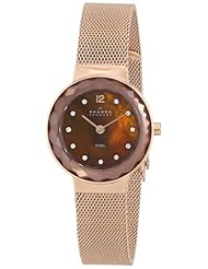 Skagen Womens 456SRR1 White Label Analog Display Analog Quartz Rose Gold Watch