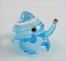 Hermit Crab Glass Miniature figurine approx. 1 inch Light blue legs with clear shell, shell has light blue swirl