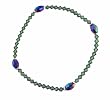 Anklet - A99 - Swarovski TM Crystal and Fire Polished Faceted Glass Beads - Stretch ~ Green Tourmaline (Dark Green)