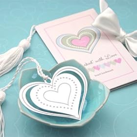  Marked with Love Heart Bookmark - Baby Shower Gifts & Wedding Favors