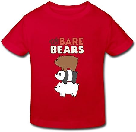 Toddler Kids We Bare Bears Little Boy's Girl's Tee Shirt Red Size 4 Toddler