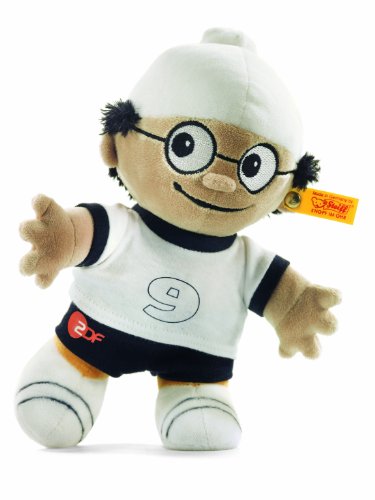 Steiff 19159 - Mainzelm&auml;nnchen Fu&szlig;ball Det, beige/wei&szlig;