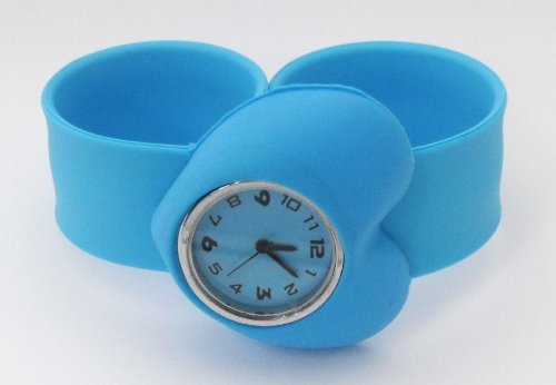 Girls/Kids Light Blue Heart Silicone Snap/Slap 