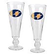 Golden State Warriors NBA 2pc Pilsner Glass Set with Basketball on stem - Oval Logo by Great American Products