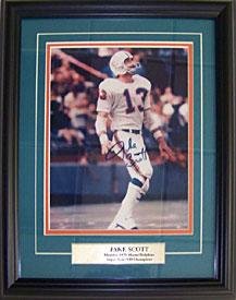 Signed Jake Scott Photo - Framed 8x10 Miami Dolphins - Autographed NFL Photos