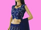 BLUE COCKTAIL DRESS CHANIYA LENGHA CHOLI INDIAN DRESS M