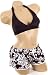 Juniors Trendy Summer Short Board Shorts Black White Floral Flower Beach Wear Swimsuit Coverup