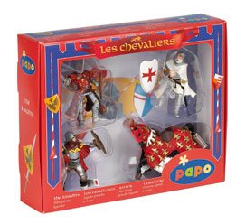 Childrens Toyshop  Toys : Papo Red Knights & Horse Set