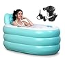 Pixnor New Fashion Adult SPA Inflatable Bath Tub with Air Pump (Blue Large + Electric pump)