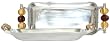 Aluminum Small Rectangle Dish with Dark Mocha and Gold Glass Bead Handles 12 1/2" x 4 3/4" x 1 1/2"