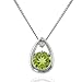 14k White Gold Peridot and Diamond Teardrop title=