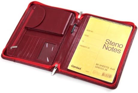 Deluxe Leather iPad mini 3 / iPad mini 2 / iPad mini Padfolio for Junior Legal A5 Paper, Red