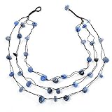 419hgddGdcL. SL160  Romantic Blue Nugget Multi Strand Fashion Necklace