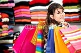 IMAGE OF Wallmonkeys Peel and Stick Wall Decals - Girl Shopping and Carrying Bags in a Retail Store - 48