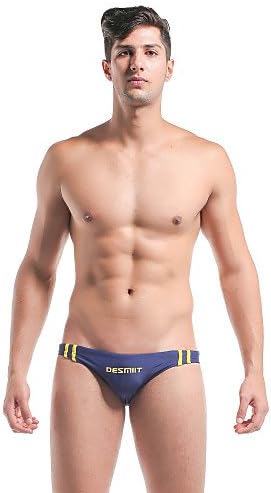 HECHAI_DESMIIT Men's Nylon Color Block Swim Shorts S312 , yellow-2xl , yellow-2xl