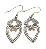 Sterling Silver Heart and Dove Earrings