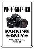 PHOTOGRAPHER ~Sign parking photography camera lens gift