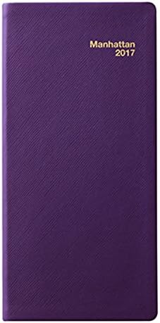 Per Annum 2017 Manhattan Pocket Diary, Simulated Leather Cover in 8 Colors (Purple)