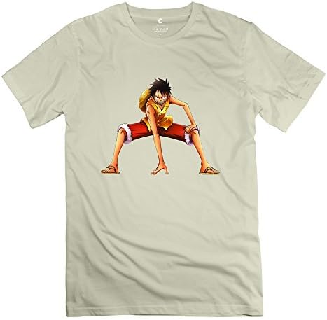 Mens One Piece Luffy Custom Cool Natural T-Shirt By Mjensen