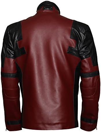 Awakening Jackets Men's Motorcycle Gaming Leather Deadpool Jacket Medium Black