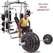Body Solid Series 7 Smith Machine w/ 500 lb. Rubber Grip Olympic Weight Set GS348QP4_OSR500S