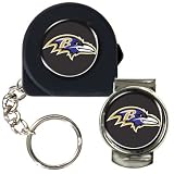 NFL 6 Feet Tape Measure Key Chain and Money Clip Set Team: Ravens