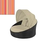 Hallo Daybed with Canopy in Espresso Fabric: Dolce Mango