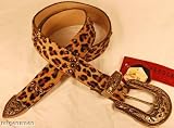 Leatherock Tan Hair Leopard Print Belt
