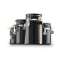Anchor Home Collection 4-Piece Ceramic Canister Set with Clamp Top Lid and a Wood Spoon, Black