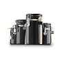 Anchor Home Collection 4-Piece Ceramic Canister Set with Clamp Top Lid and a Wood Spoon, Black