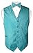 Men's Paisley Design Dress Vest & Bow Tie TURQUOISE AQUA BLUE Color BOWTie Set