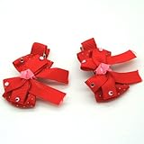 IMAGE OF Red / Baby/ Toddler /Girl Bow Shaped Hair Clip (4125-3)