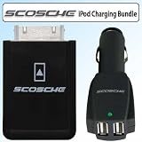 Scosche IFWAR Passport Charging Adapter Bundle With Scosche USB12V2 Dual USB Car Charger for Ipod Touch 2G Ipod Nano 4G Iphone 3G Black
